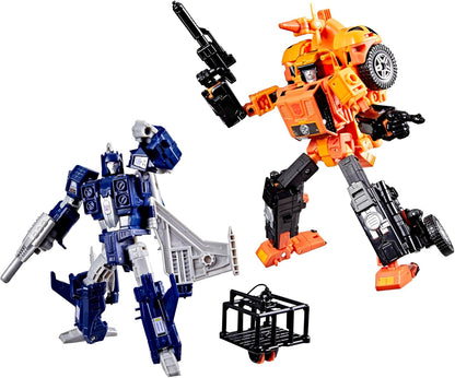 Transformers Age of the Primes Wreck 'n Doom Collection 2-Pack, 7.5-Inch Autobot Sandstorm and 5.5-Inch Slugslinger