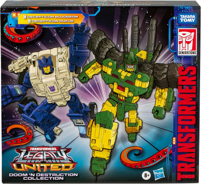 Transformers Legacy United Doom ‘n Destruction Collection, Bludgeon & Rukus, Mayhem Attack Squad Converting Action Figure 2-Pack