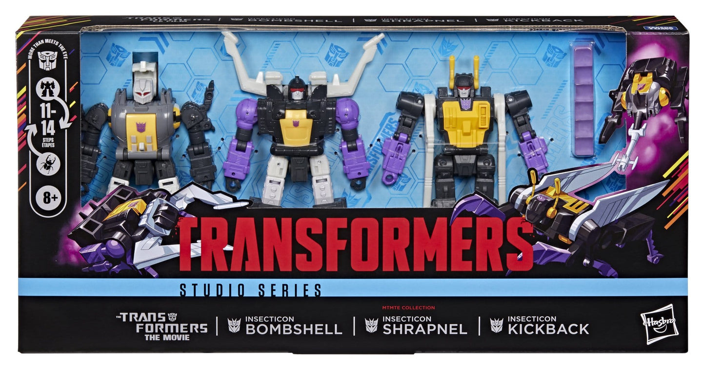 The Transformers The Movie Studio Series Deluxe Class Action Figure 3-Pack Insecticon Bombshell, Shrapnel & Kickback